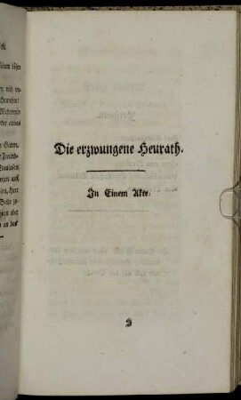 Die erzwungene Heurath.