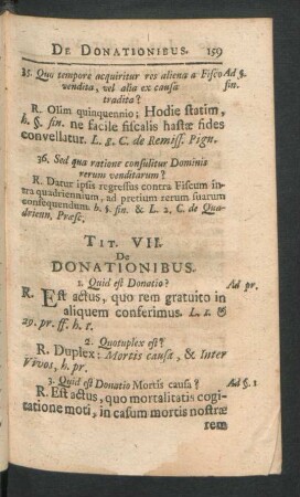 Tit. VII. De Donationibus