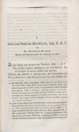 891-901 Ueber das Buch der Weisheit, Cap. 1, Bd. 7