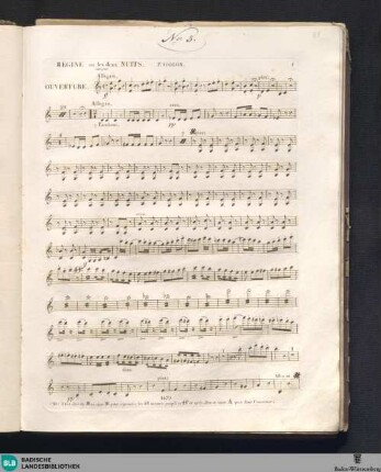 Regine ou deux nuits d'Ad. Adam : ouverture à grand orchestre