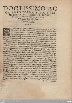 D. Gemma Phrysius, Medicus ac Mathematicus.