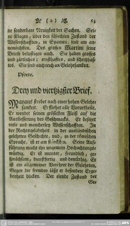 Drey und viertzigster Brief