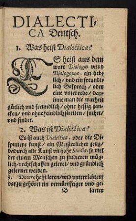 1. Was heist Dialectica?