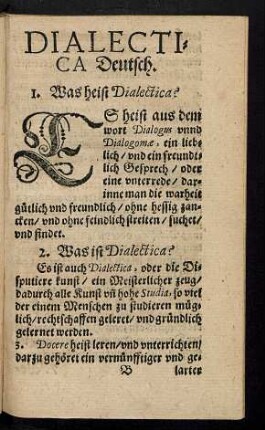 1. Was heist Dialectica?