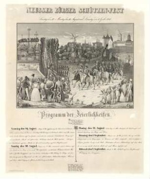 Festplakat Neusser Schützenfest von 1840