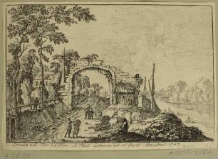 Die Ruine des alten Elbtores an der Elbe in Pirna von Osten