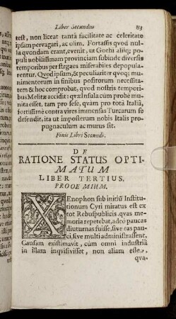 De Ratione Status Optimatum Liber Tertius.