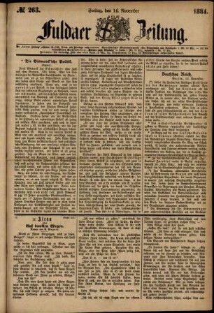 Ausgabe vom Freitag, den 14. November 1884.
