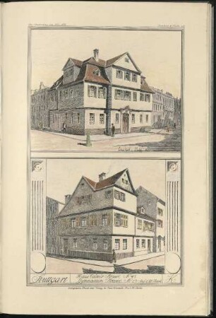 K. Haus Calwer Strasse No 45. Gymnasium Strasse No 25