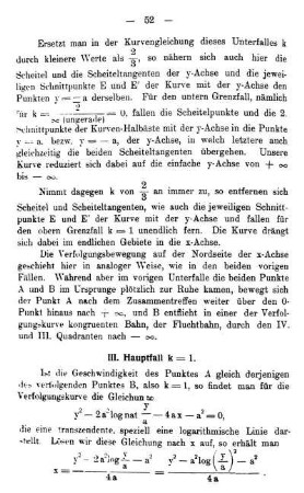 III. Hauptteil k = 1.