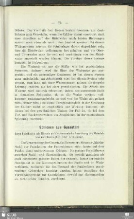 Schienen aus Gussstahl