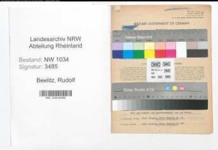Entnazifizierung Rudolf Beelitz , geb. 11.03.1886 (Oberstleutnant)