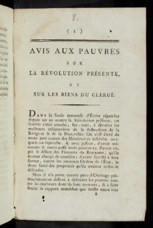 Avis aux pauvres