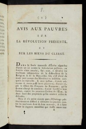 Avis aux pauvres