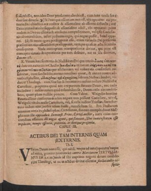 Caput III. Actibus Dei Tam Internis Quam Externis