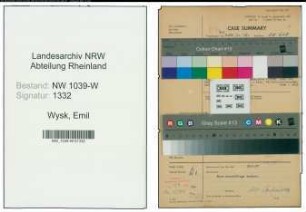 Entnazifizierung Emil Wysk , geb. 00.00.0000 ()