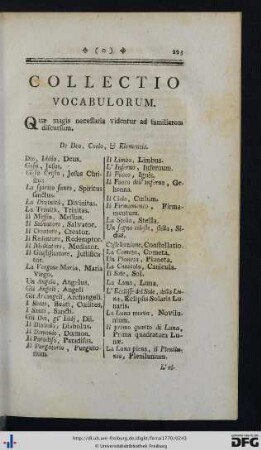 Collectio Vocabulorum.