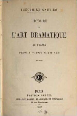 Histoire de l'art dramatique en France depuis vingt-cinq ans, 4