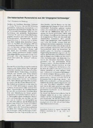 Die historischen Runensteine aus der Umgegend Schelswigs*