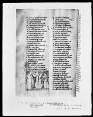 Le pélerinage de la vie humaine — Königin und Pilger, Folio 33verso
