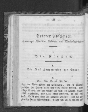 Dritter Abschnitt. Hamburgs öffentliche Gebäude und Merkwürdigkeiten.