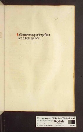 Sermones quadragesimales Thesauri noui