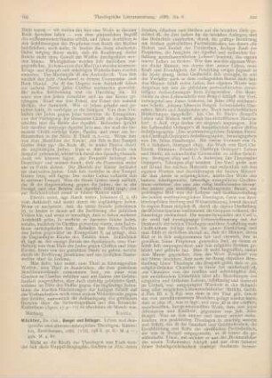 199-202 [Rezension] Wächter, Oskar, Bengel und Oetinger. Leben und Aussprüche zwei altwürttembergischer Theologen