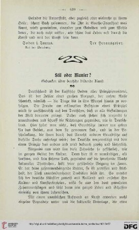 1: Stil oder Manier : Gedanken über deutsche bildende Kunst