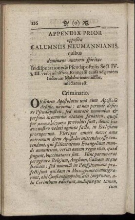 Appendix Prior opposita Calumniis Neumannianis, quibus dominans auctoris spiritus [...]