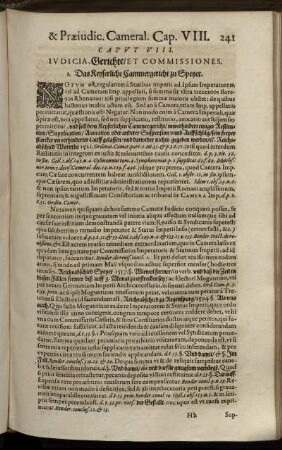 Caput VIII. Iudicia, Gerichte/ Et Commissiones