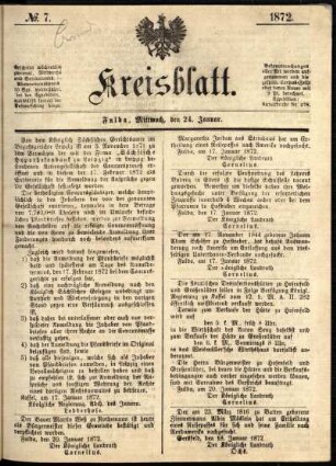 Ausgabe vom Mittwoch, den 24. Januar 1872.
