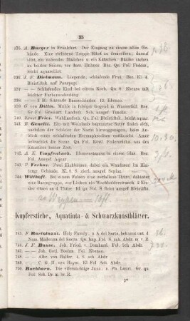 Kupferstiche, Aquatinta & Schwarzkunstblätter