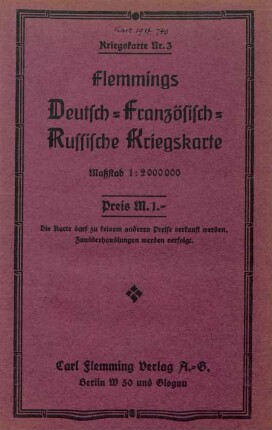 3: Flemmings Deutsch-französisch-russische Kriegskarte