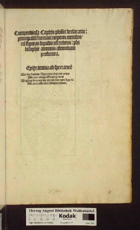 Compendiosa Capitis phisici declaratio: principaliu[m] humani corporis membroru[m] figuras liquido ostendens: philosophie alumnis admodum profutura