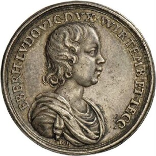Medaille von Johann Christoph Müller auf Eberhard Ludwig von Württemberg, 1685 (oder später)