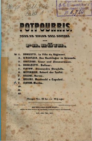 Potpourris : pour un violon avec guitarre, 9. Martha