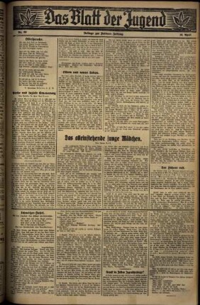 Zweite Ausgabe vom Mittwoch, den 16. April 1930.