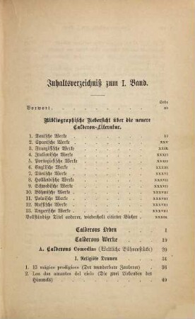 Calderon und seine Werke, 1. Calderon-Literatur, Leben des Dichters, Religiöse, symbolische, mythologische und Ritterschauspiele