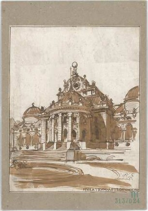 Fischer, Theodor; Phantasie-Zeichnungen - Theatrum - Astronomicum (Perspektive)