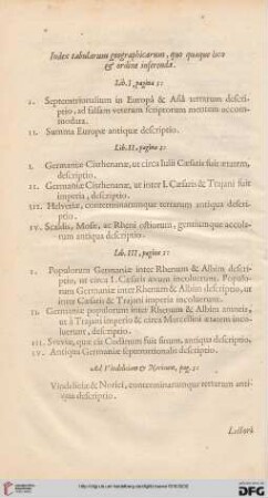 Index tabularum geographicarum, quo quaeque loco & ordinie inferendae