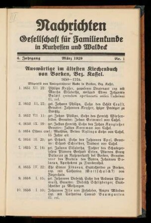 4. Jahrgang, Nr. 1, März 1929