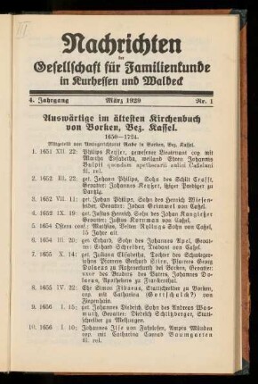 4. Jahrgang, Nr. 1, März 1929