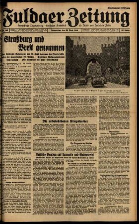 Ausgabe vom Donnerstag, den 20. Juni 1940.