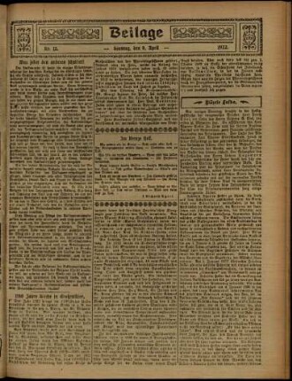 Zweite Ausgabe vom Sonntag, den 09. April 1922.