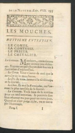 Huitieme entretien. Les Mouches.