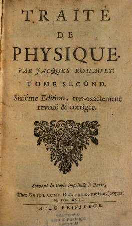 Traité De Physique. 2