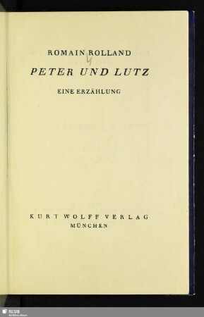 Peter und Lutz : eine Erzählung