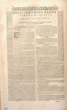 Liber Vicesimvs. De pignoribus, & hypothecis : [&] qualiter ea contrahantur : & de pactis eorum.