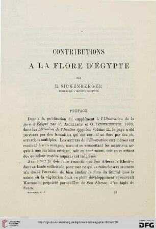 4: Contributions à la flore d'Égypte