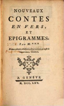 Nouveaux Contes en verses